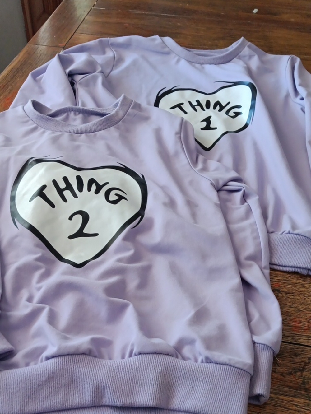 Kids Lavender 'Thing 1/Thing 2' Crewneck Sweatshirt  Bundle
